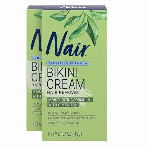 Nair Bikini Cream with Green Tea Sensitive Formula,1.7 Ounce,(Pack of 2)