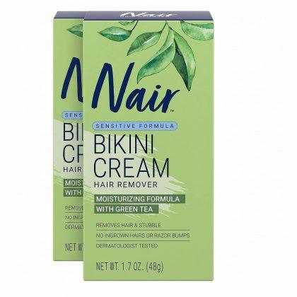 Nair Bikini Cream with Green Tea Sensitive Formula,1.7 Ounce,(Pack of 2)