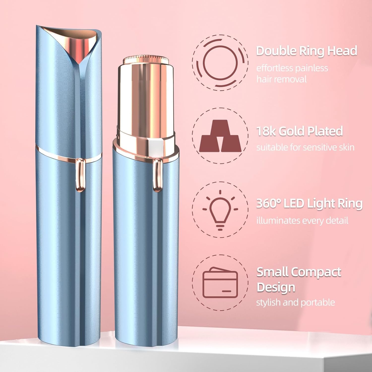 Facial Hair Remover for Women, USB Rechargeable with 2 Extra Heads - Image 5