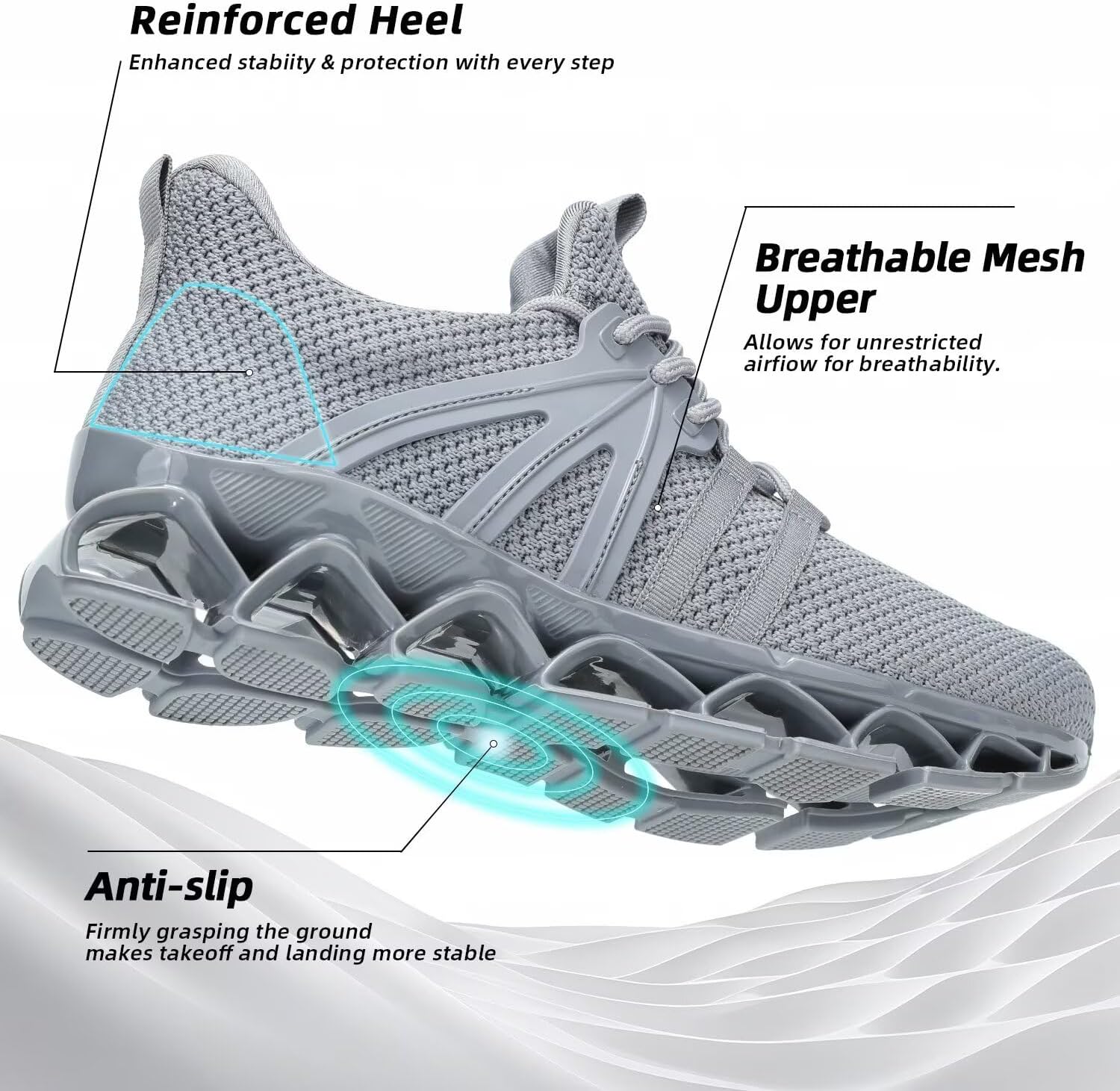 Mens Walking Shoes Blade Tennis Casual Fashion Running Sneakers Comfort Non Slip Workout Sport Athletic Trainers - Image 6