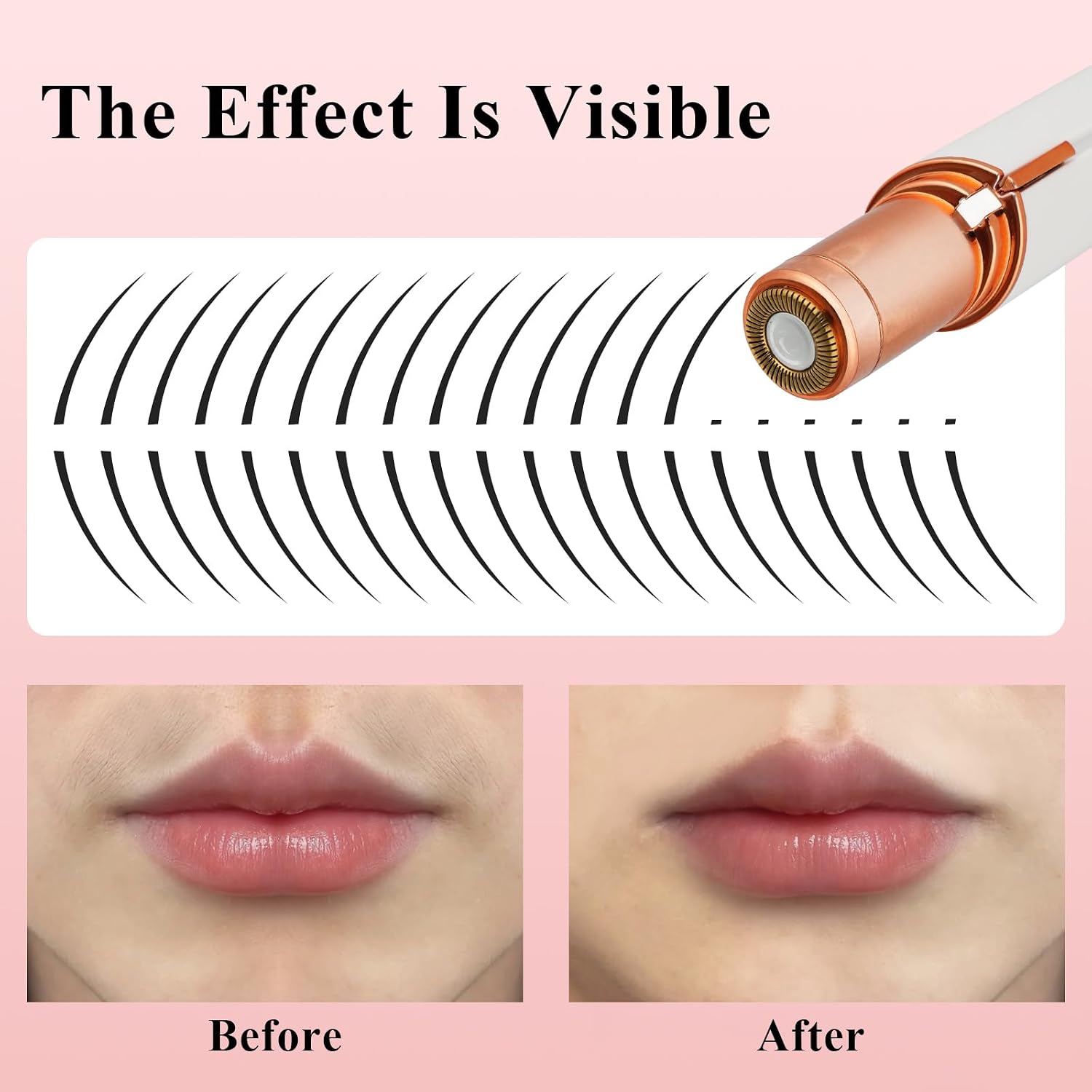 Yunmiss Facial Hair Removal for Women Men,Electric Painless Hair Removal Device Included 2 x Replacement Heads,USB Rechargeable Lady Womens Face Shaver with LED Light for Lip,Chin,Arms (Multicolor) - Image 5