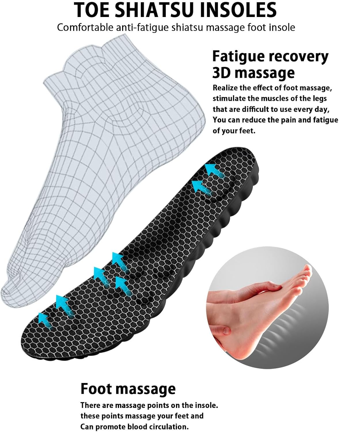 4D Cloud Insoles for Men, Arch Support Insoles, Memory Foam Insoles, Steppers Insoles Shock Absorption and Cushioning Sports Shoe Insoles for Standing All Day (Graphene Black, Men 8-14(12.4 Inch) - Image 5