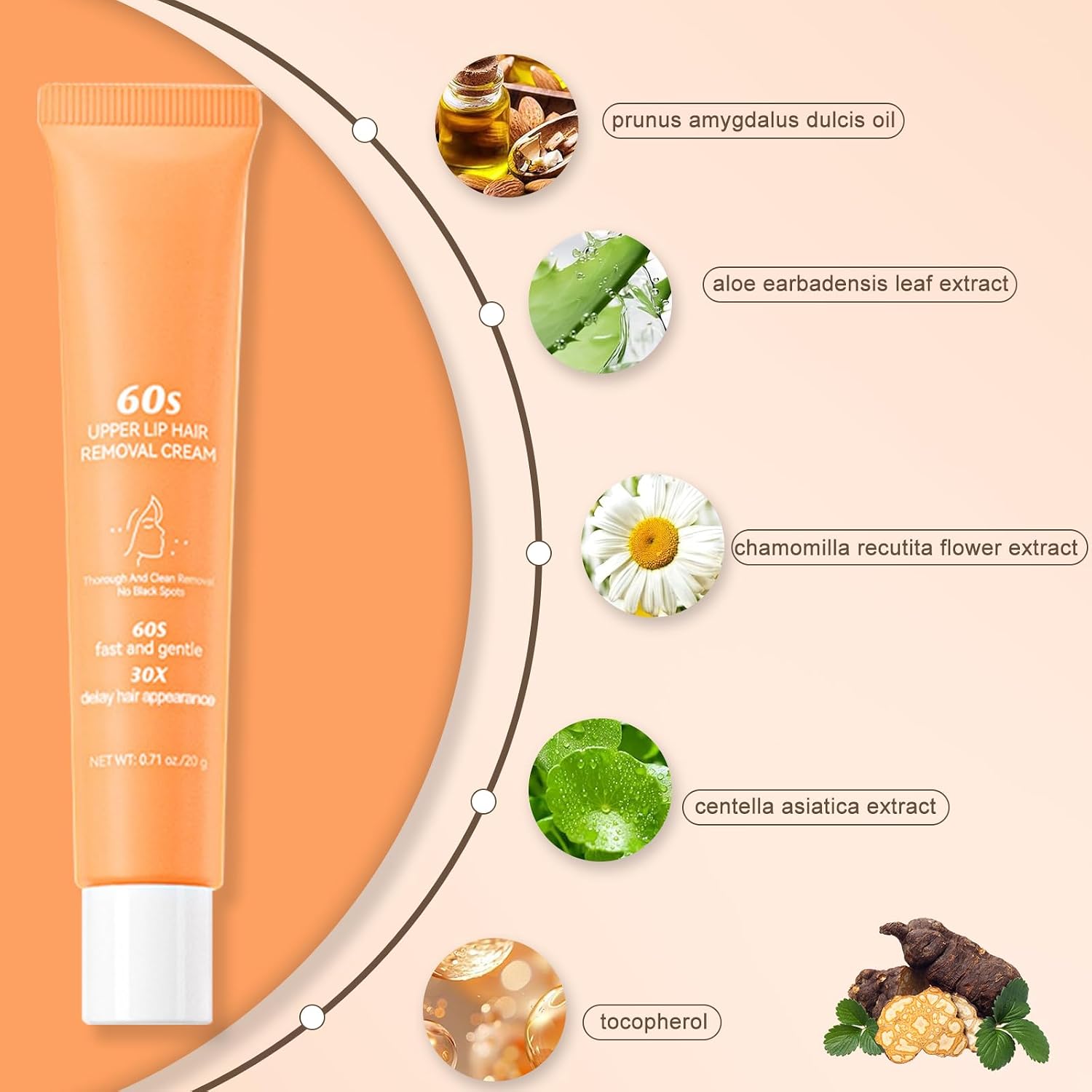 3PCS Facial Hair Remover Cream for Women, Gentle Fast-Acting Formula, Upper Lip Hair Removal Cream for Body Face Lips - Image 5