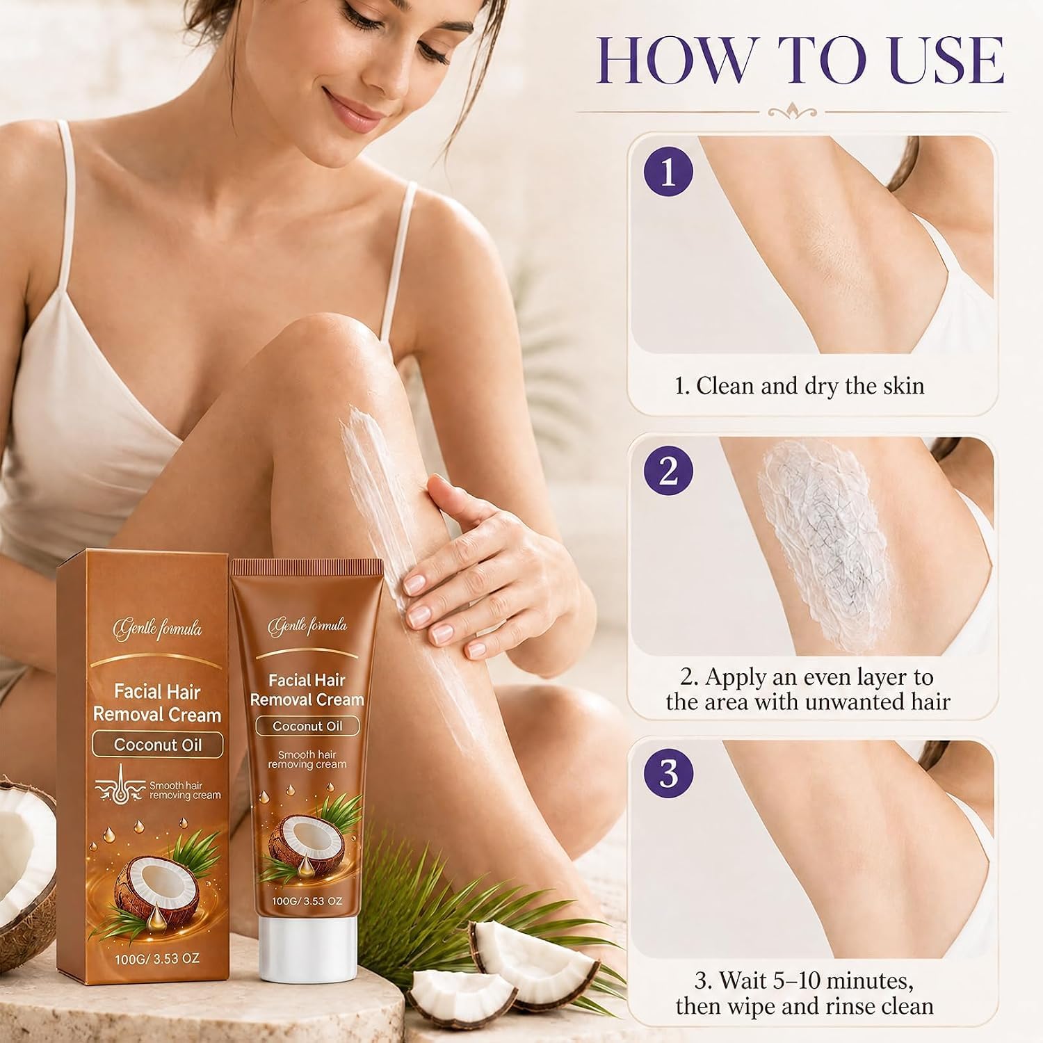 Facial Hair Removal Cream for Women, 2PCS - Image 6
