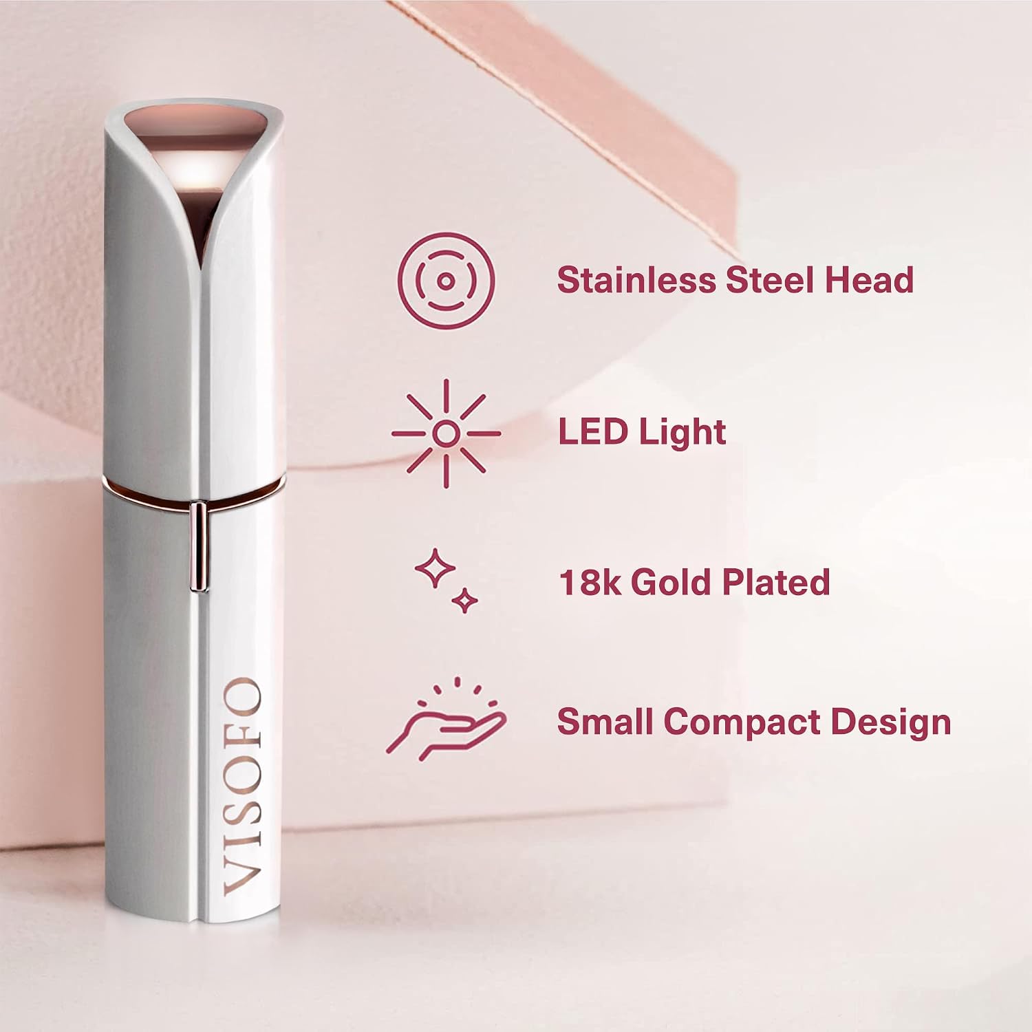Flawless Facial Hair Removal for Women - Electric Razor Device, Small Dermaplaning Remover Tools Finishing Epilator Trimmer Face Dermaplane Shavers Beauty Gadgets Accessories by VISOFO (Coral) - Image 2