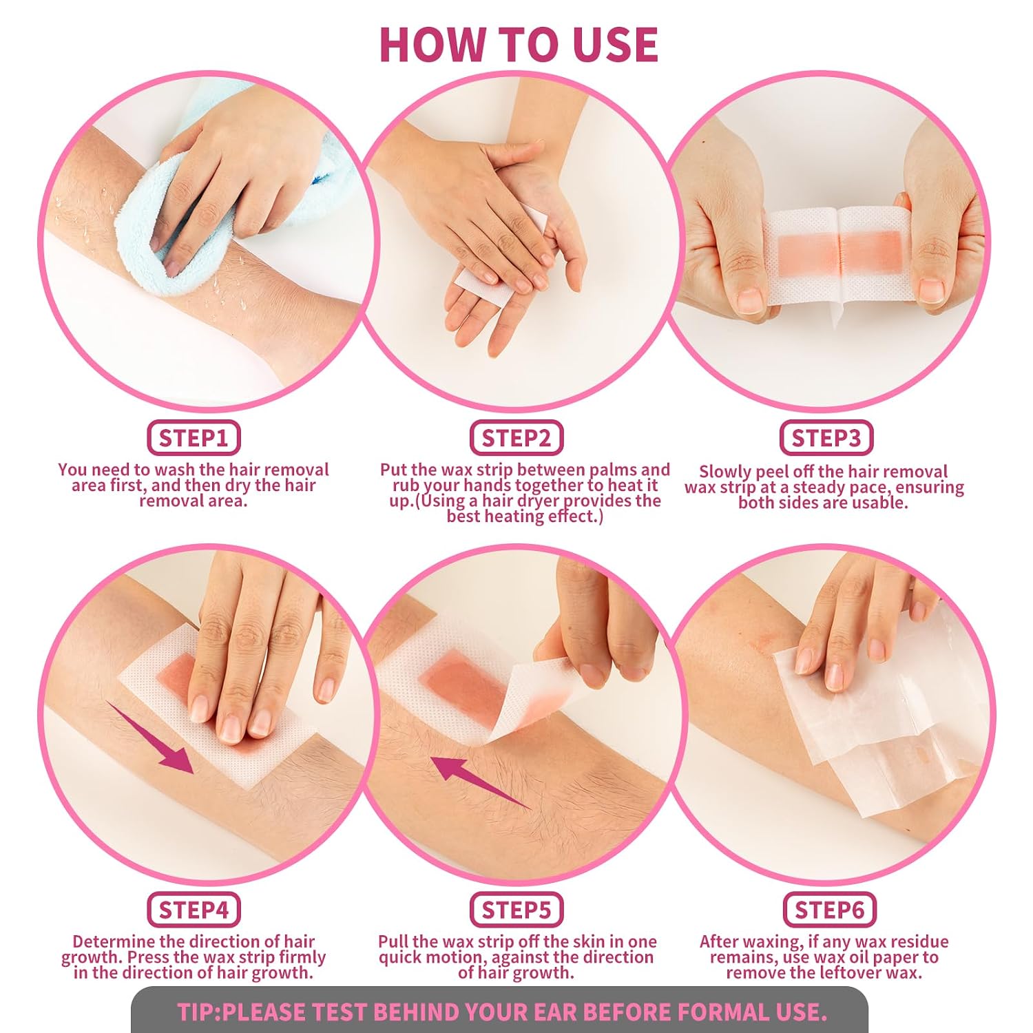 70PCS Wax Strips - 60 Facial & 10 Body Waxing Kit for Women - Image 7