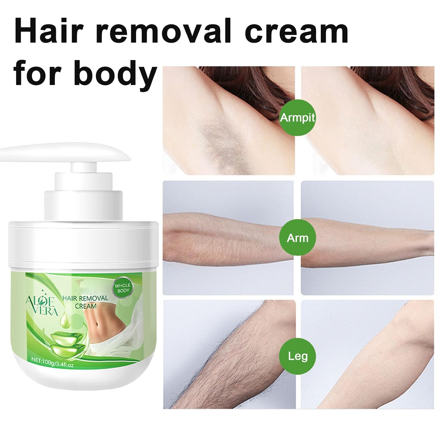 Facial Depilatory and Hair Removal Cream for Women, Aloe Vera Facial Hair Removal Cream for Upper Lip and Chin for Face Hair Remover for Body Sensitive Skin Gentle and Non-Irritating (2PCS) - Image 3