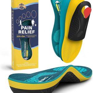 WalkHero Heavy Duty High Arch Support Insoles, 220+lbs Orthotics Inserts
