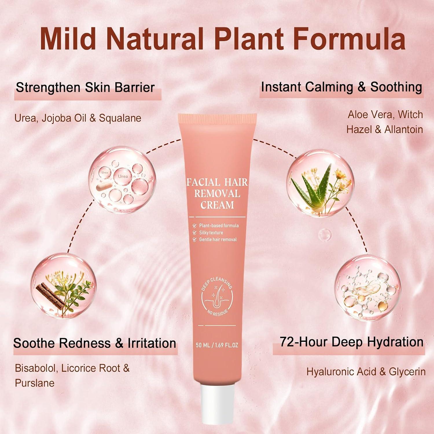 Facial Hair Removal Cream for Women, Painless & Gentle, Zero Dark Spots - Image 5