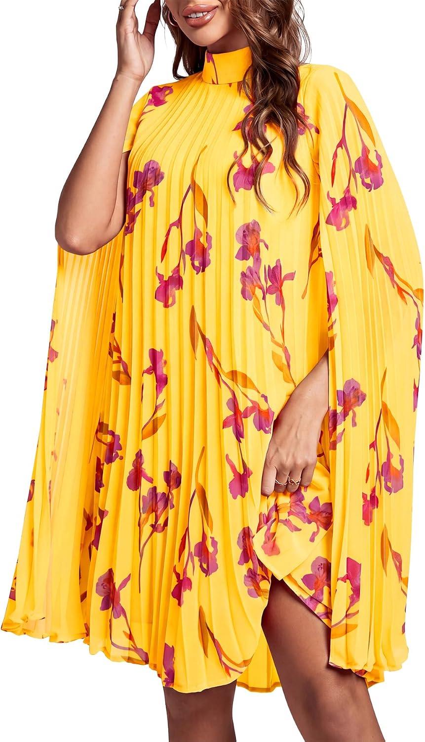 Rooscier Women's Cloak Sleeve Party Midi Dress - Image 4