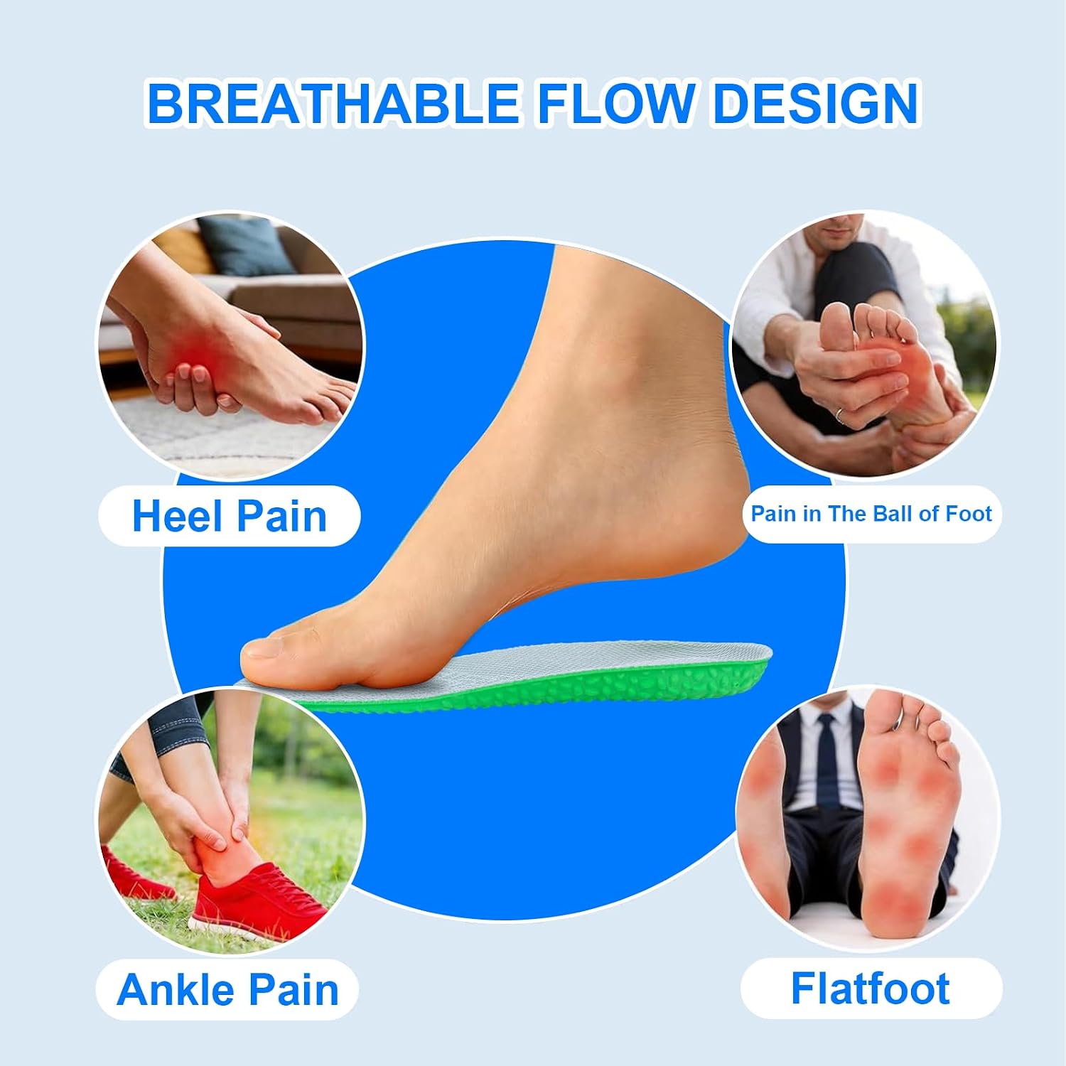 2026 New 4D Cloud Steppers Insoles for Men & Women,Breathable Massage Shoe Inserts,Memory Foam Cushioning Insoles,Shock Absorption & Foot Pain Relief for Plantar Fasciitis(M 10.5-11 / W 12-12.5 290mm) - Image 4