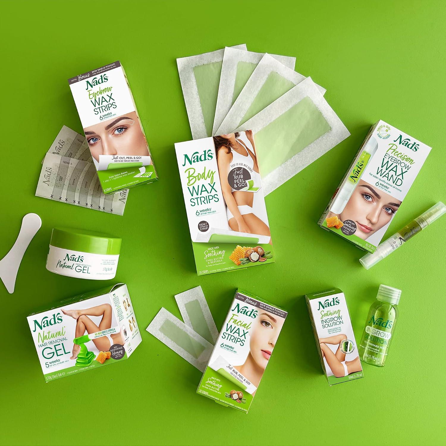 Nad's Facial Wax Strips - Hypoallergenic All Skin Types - Facial Hair Removal For Women - At Home Waxing Kit with 20 Face Wax Strips + 4 Calming Oil Wipes + Skin Protection Powder, (Pack of 2) - Image 6