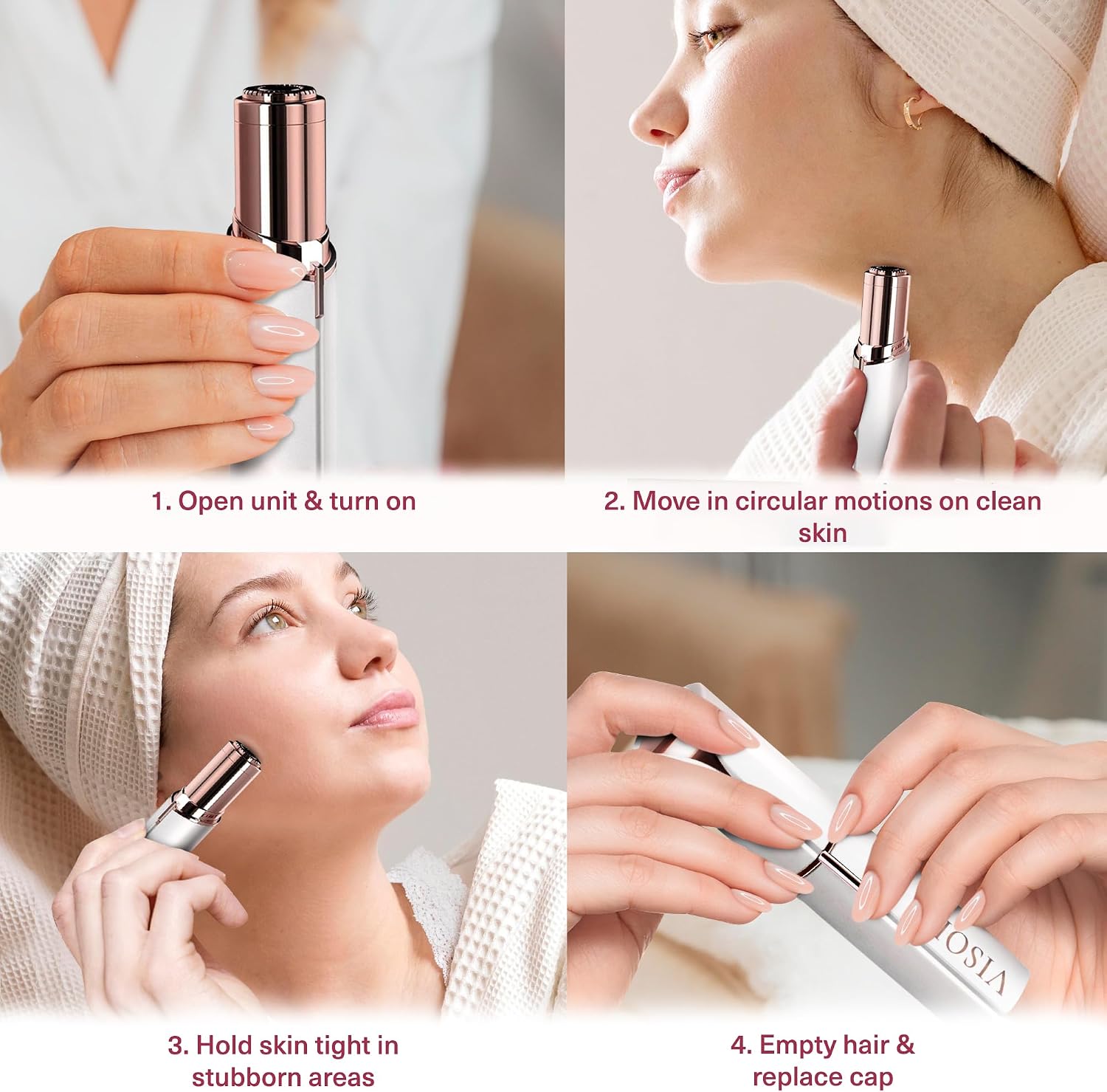 Flawless Facial Hair Removal for Women - Electric Razor Device, Small Dermaplaning Remover Tools Finishing Epilator Trimmer Face Dermaplane Shavers Beauty Gadgets Accessories by VISOFO (Coral) - Image 4