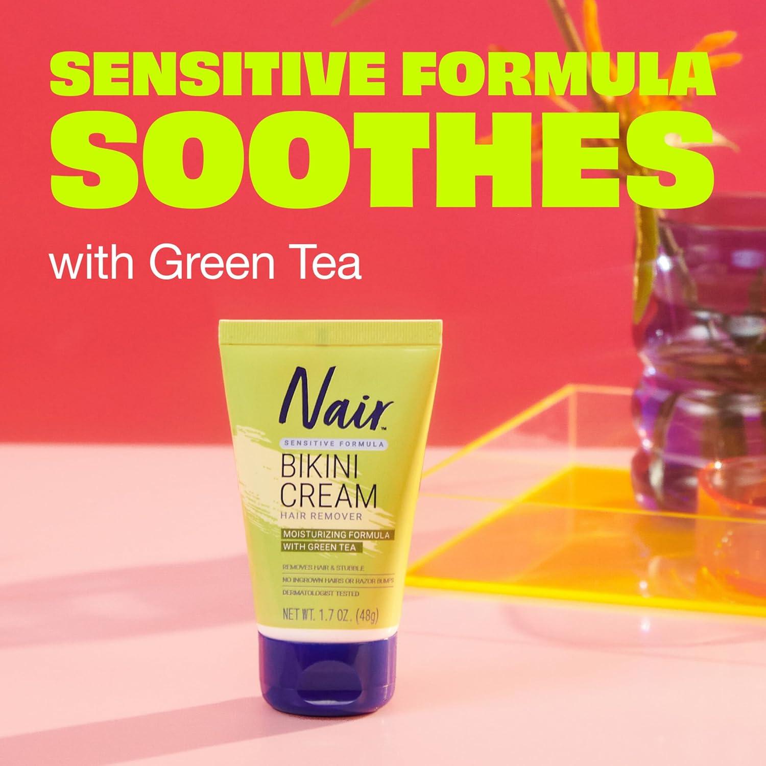 Nair Bikini Cream with Green Tea Sensitive Formula,1.7 Ounce,(Pack of 2) - Image 4