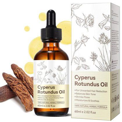 Cyperus Rotundus Oil for Hair Removal 2.02 fl.oz, 100% Pure Natural Cyprus Rotundus Oil for Slowing Down Hair Growth, Smooth Skin & Hair Removal, for Women Facial, Bikini Line, Legs, Arms, Underarms