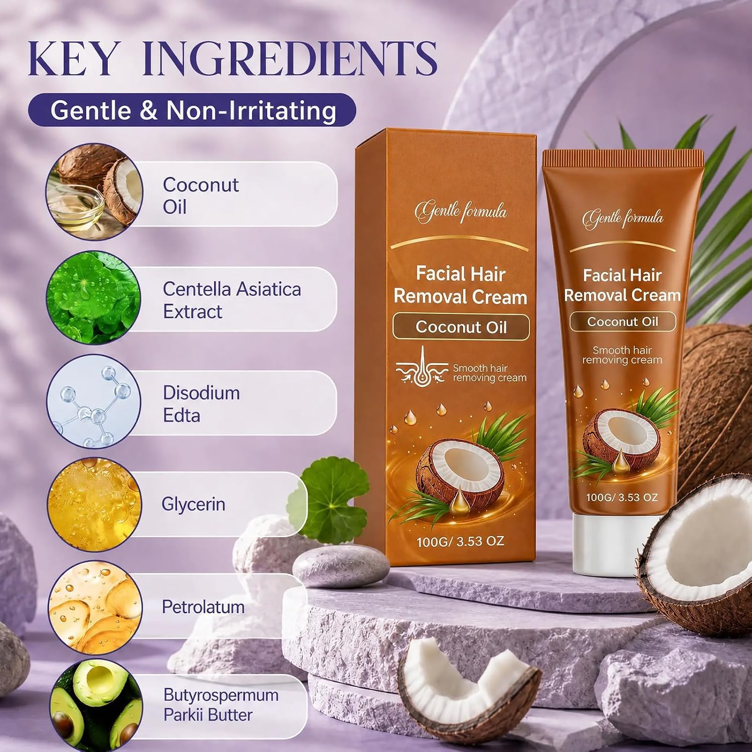 Facial Hair Removal Cream for Women, 2PCS - Image 2
