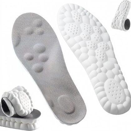 Steppers Insoles for Men Women, 4D Cloud Insoles, Comfortable Breathable Cushioning Boot Shoe Inserts with Arch Support, Foot Pain & Fatigue Relief (1Pair-Grey, Men 9-10/Women 11-12)