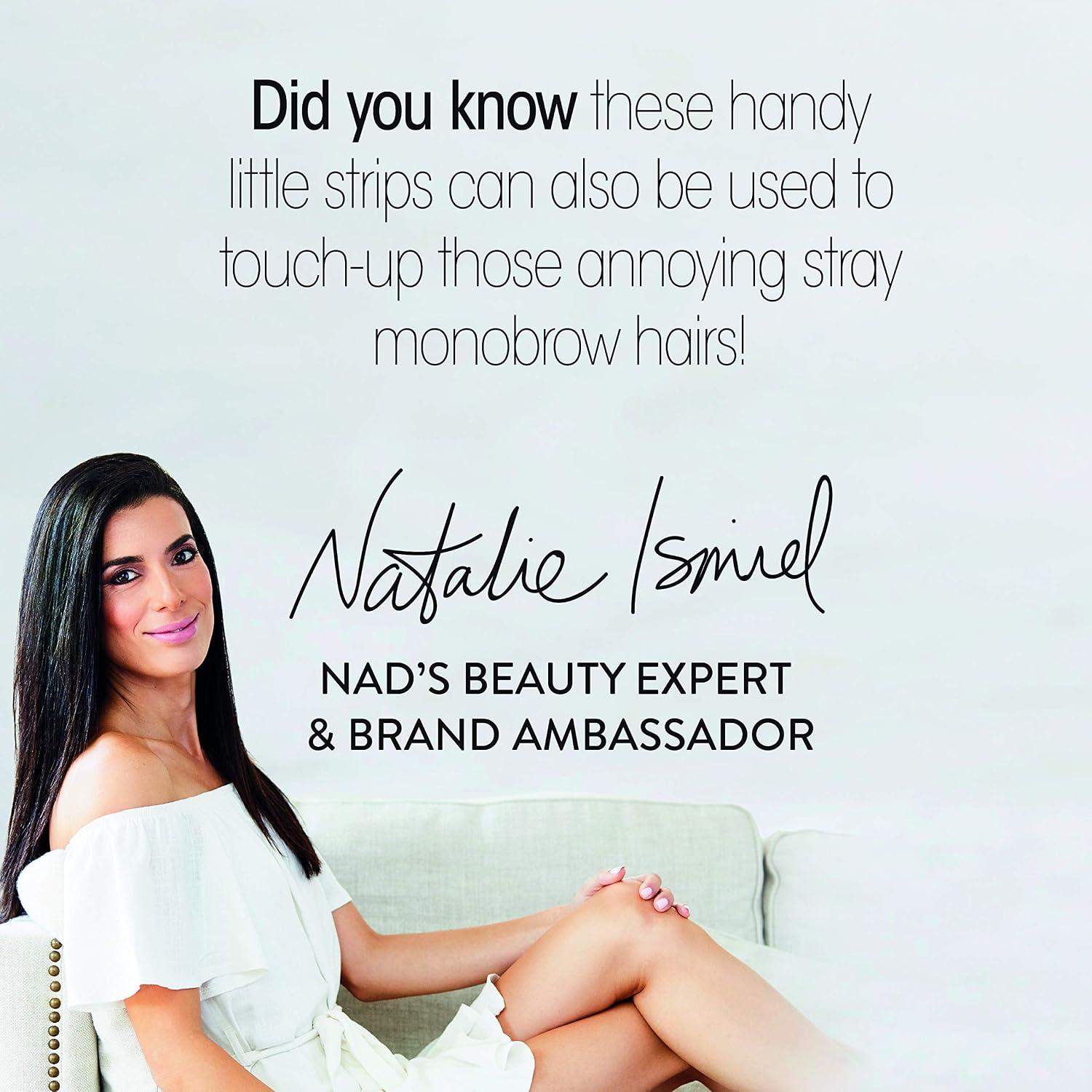 Nad's Facial Wax Strips - Hypoallergenic All Skin Types - Facial Hair Removal For Women - At Home Waxing Kit with 20 Face Wax Strips + 4 Calming Oil Wipes + Skin Protection Powder, (Pack of 2) - Image 8