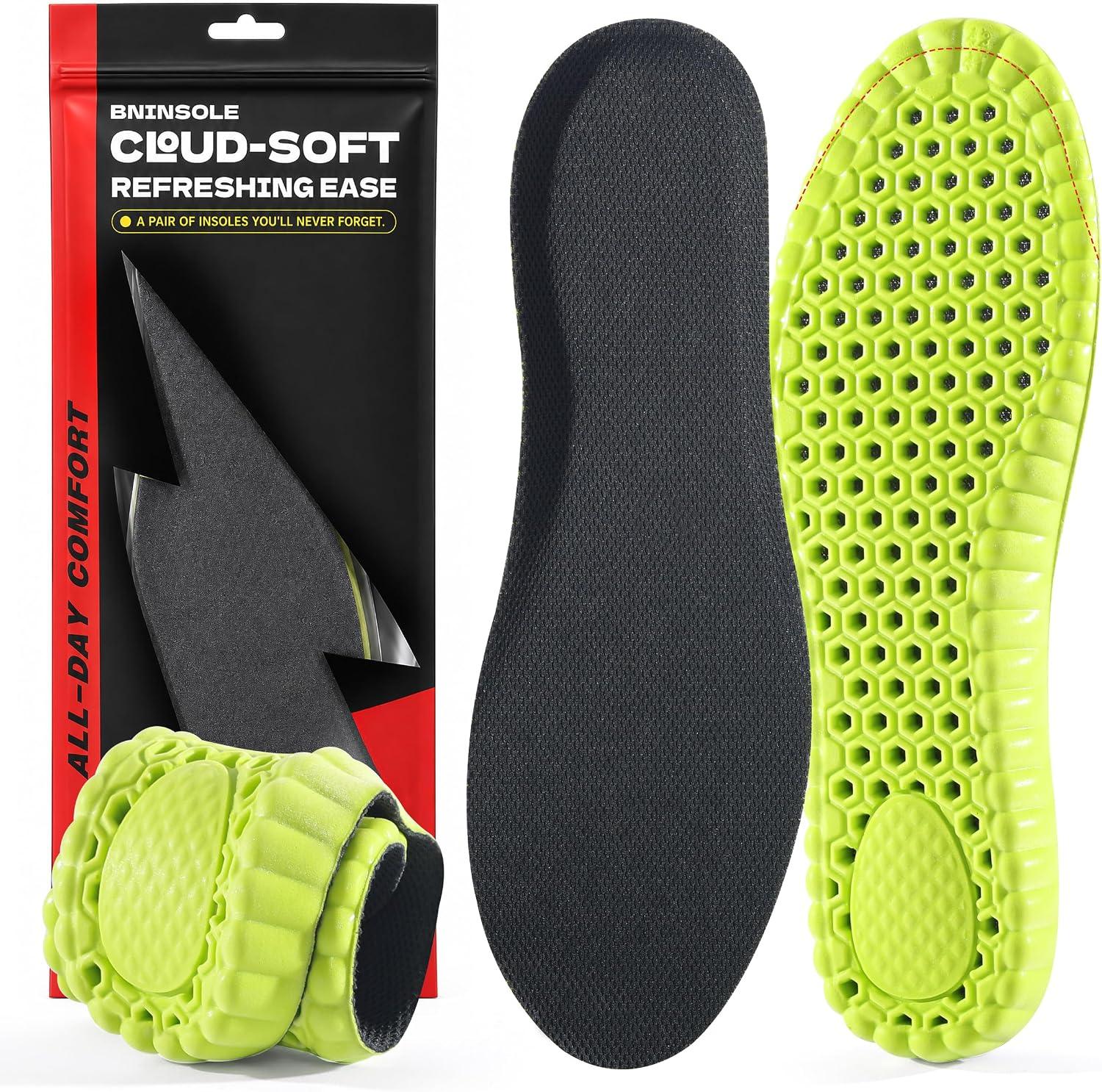 4D Cloud Anti Fatigue Memory Foam Shoe Inserts Men Women, Cushion Insoles
