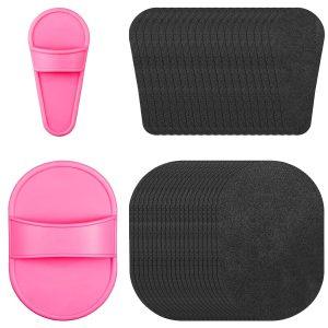 Patelai 32 Pcs Smooth Away Hair Removal Pads 2 Sizes Facial Hair Remover Pads and 30 Pcs Exfoliation Fine Sandpaper for Women Girls Faces Lips