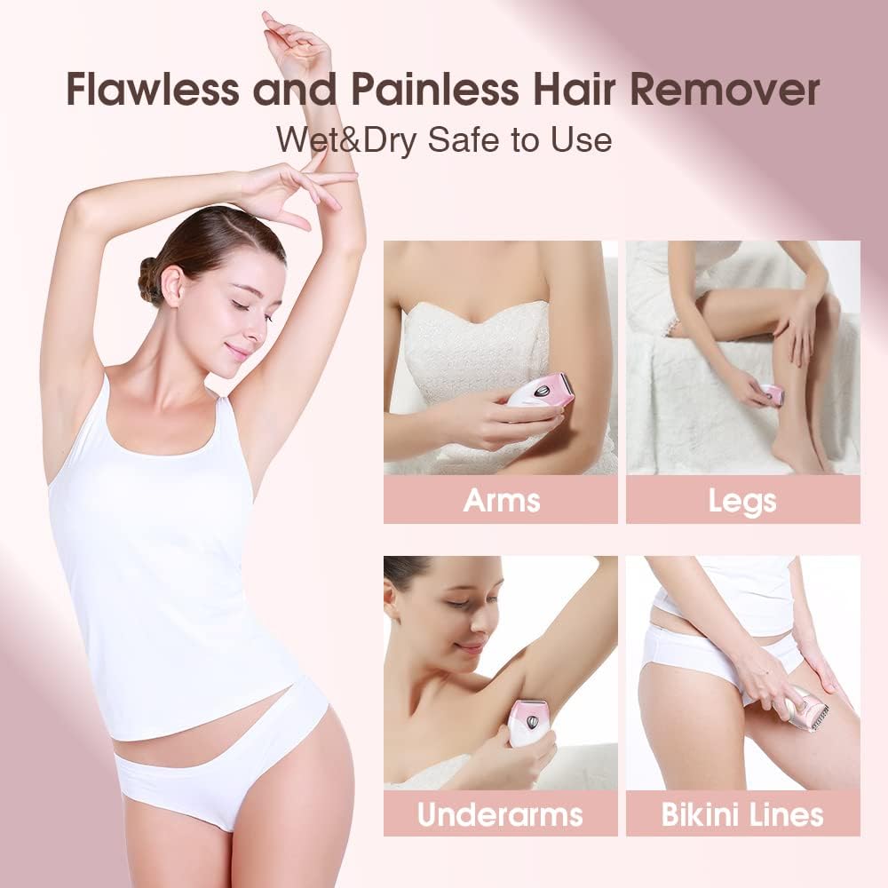 TOUCHBeauty Electric Shaver for Women, Painless Bikini Trimmer with 3-Blade System, Wet/Dry Cordless Foil Razor for Facial, Leg, Underarm & Body Hair, Battery-Powered, Gifts for Women, Pink - Image 7
