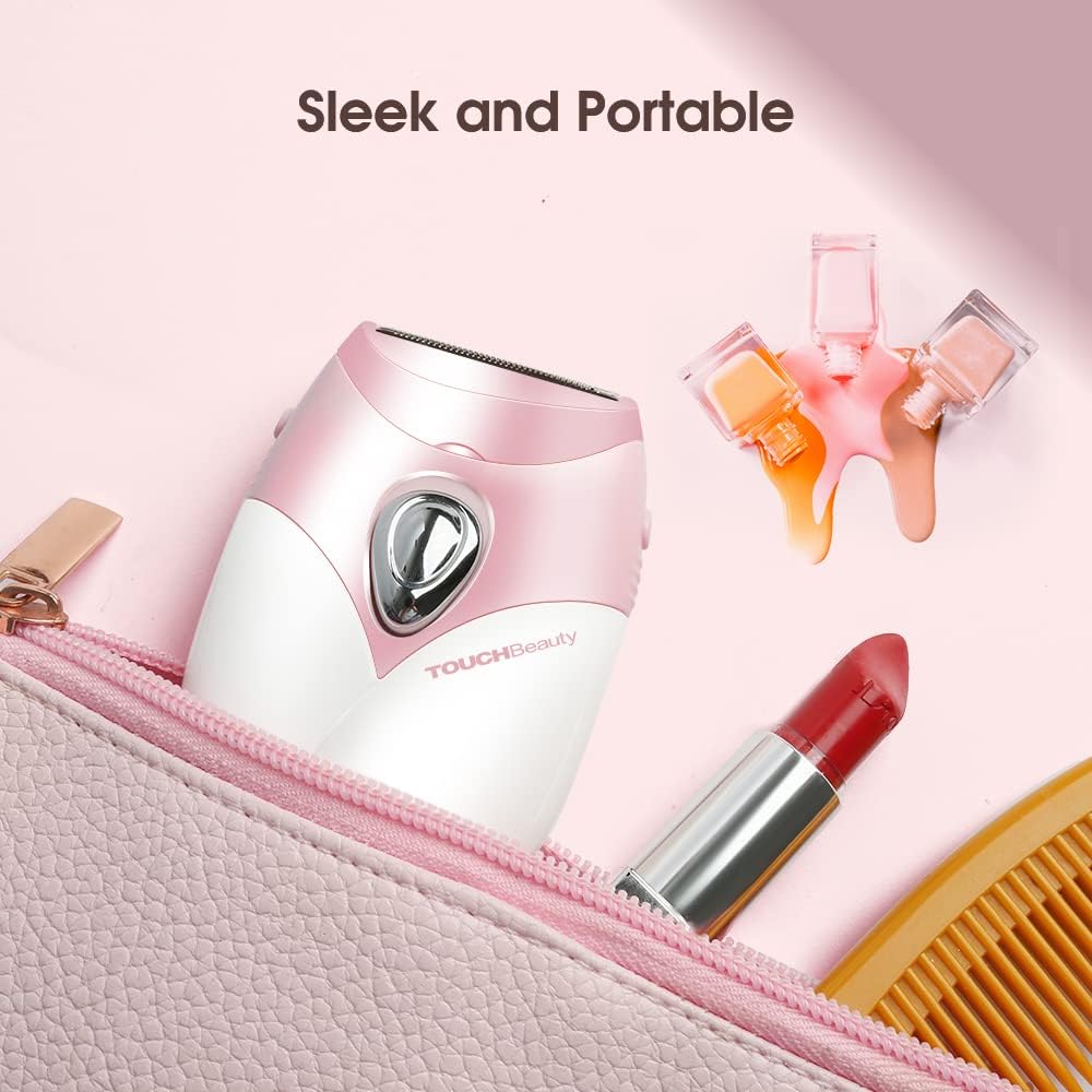 TOUCHBeauty Electric Shaver for Women, Painless Bikini Trimmer with 3-Blade System, Wet/Dry Cordless Foil Razor for Facial, Leg, Underarm & Body Hair, Battery-Powered, Gifts for Women, Pink - Image 9