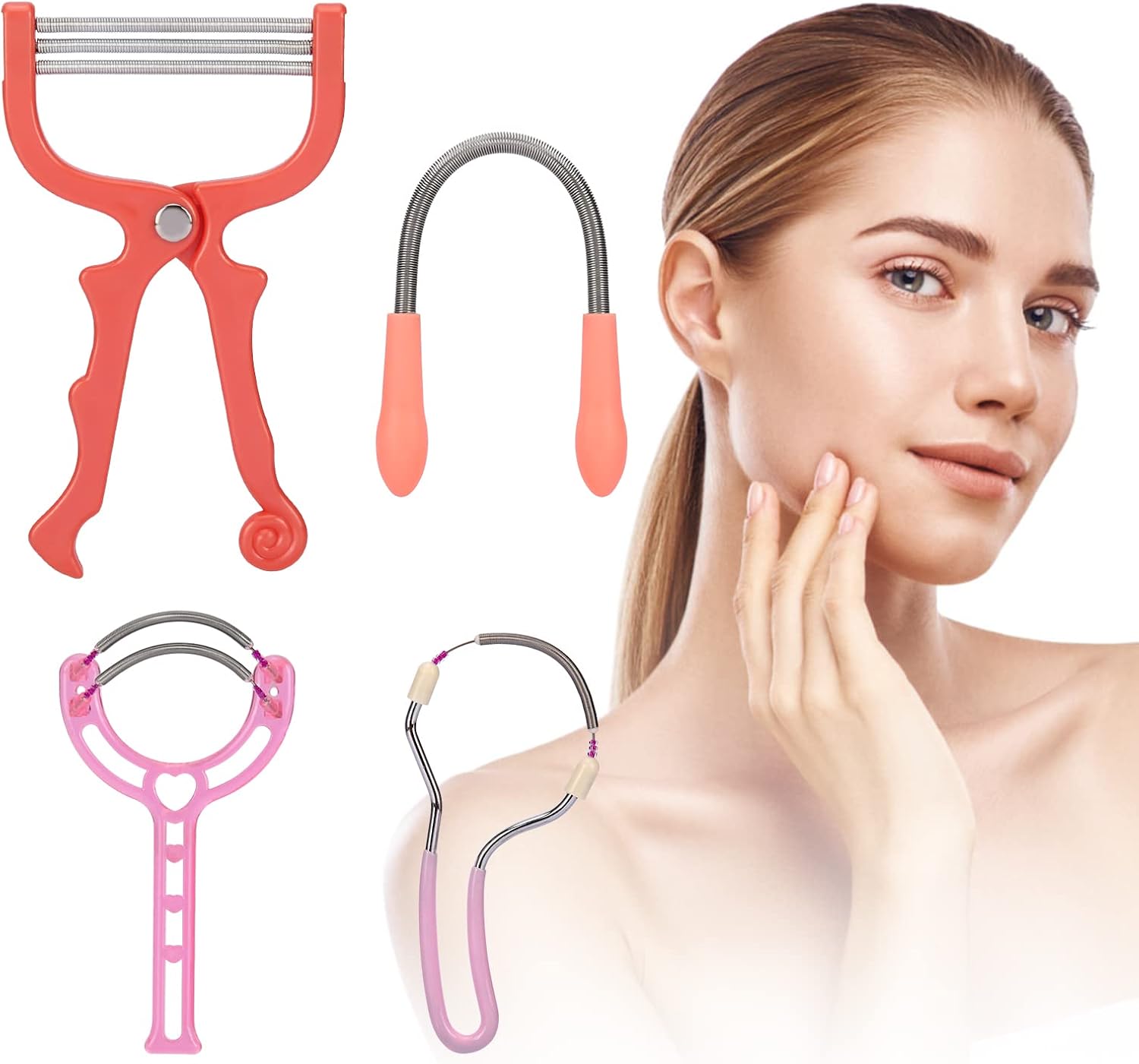 Ideal Swan 4 Pack Spring Facial Hair Removers for Women, Upper Lip and Chin