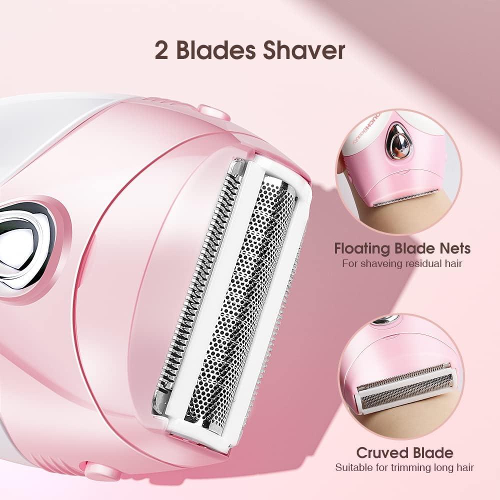 TOUCHBeauty Electric Shaver for Women, Painless Bikini Trimmer with 3-Blade System, Wet/Dry Cordless Foil Razor for Facial, Leg, Underarm & Body Hair, Battery-Powered, Gifts for Women, Pink - Image 3
