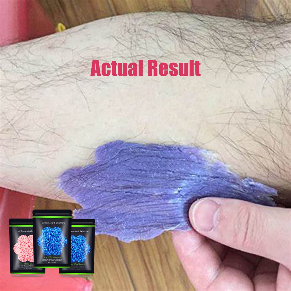 Wax Beads for Hair Removal 10.5 oz (300 g), Auperwel Hard Wax Beads for Sensitive Skin Brazilian, Face, Bikini, Eyebrow, Legs, Painless Waxing Beads for Women Men, 3 packs Wax Kit with 10 Wax Sticks - Image 4