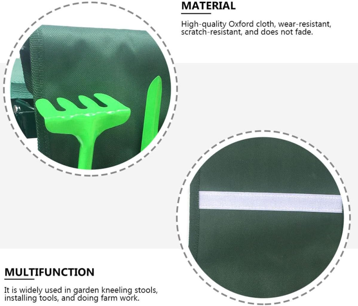 2pc Garden Kneeler Tool Bag Oxford Cloth Multi Pocket Storage Pouch - Image 3