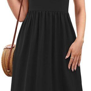 Heymoments Women's Casual Short Sleeve Midi Dress with Pockets