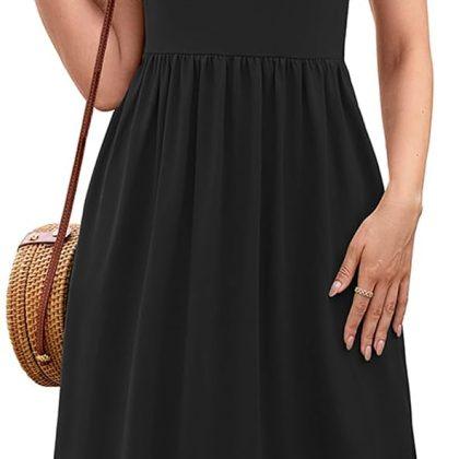 Heymoments Women’s Casual Short Sleeve Midi Dress with Pockets