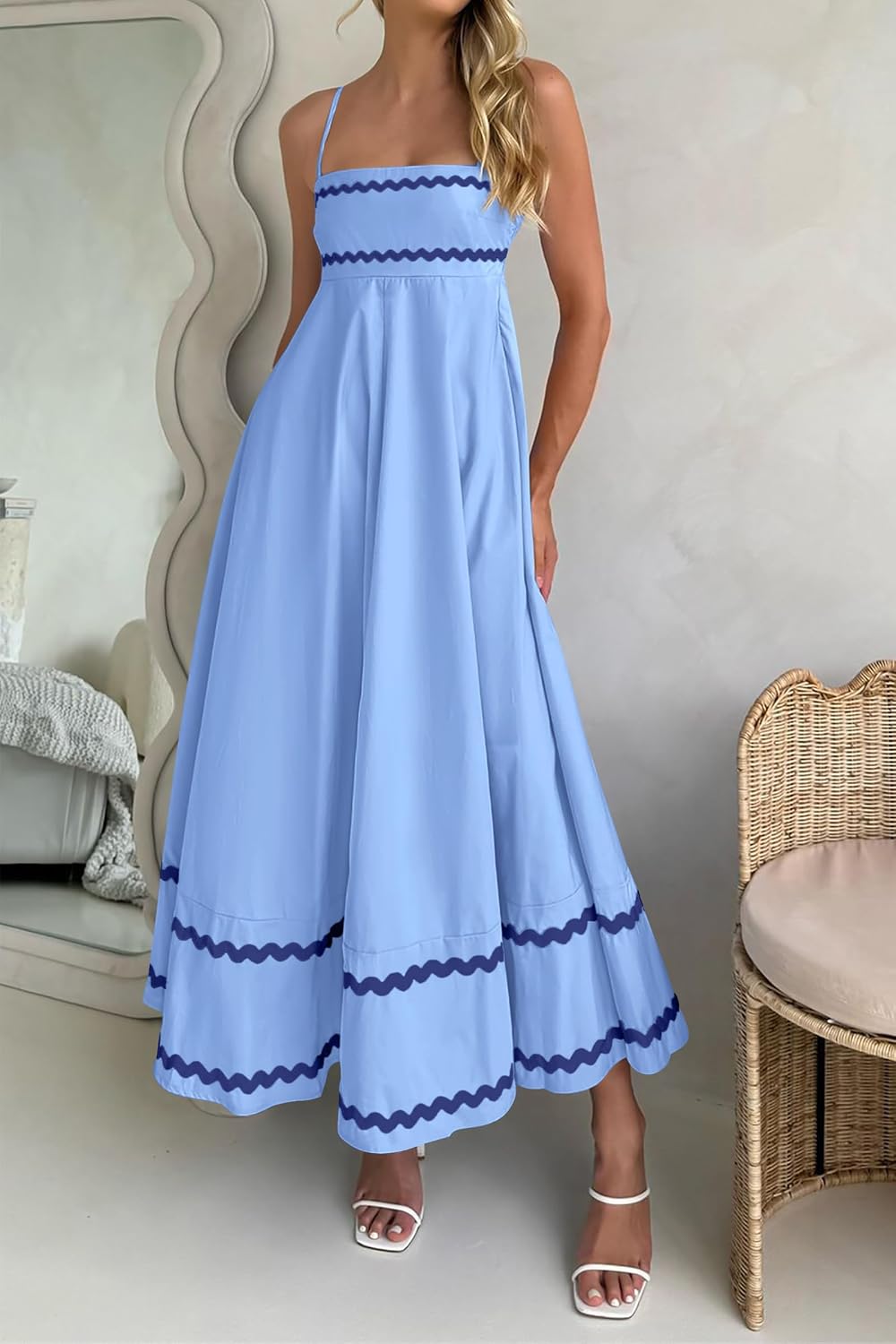 PRETTYGARDEN Women's Summer Spaghetti Strap Boho Maxi Dress - Image 7