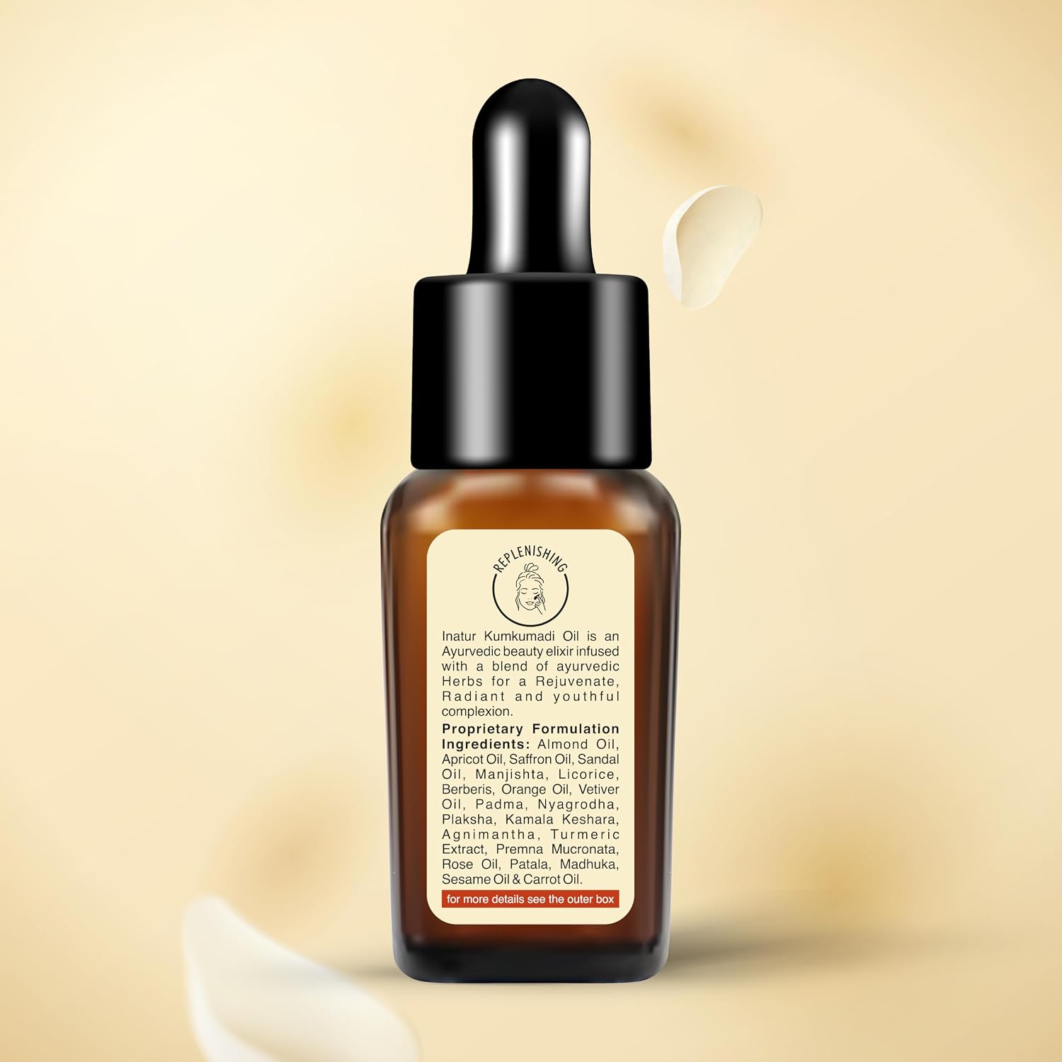 INATUR Kumkumadi Facial Oil, Ayurvedic Formulation, Organic, Anti-Ageing,12 ml - Image 7