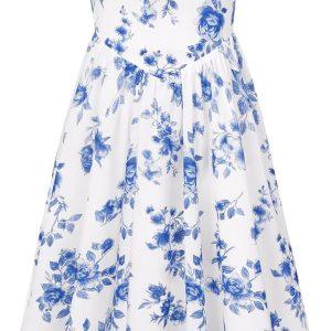 GRACE KARIN Girls Floral Dress Summer Midi Dress Off Shoulder Ruffle Spring Long Dresses