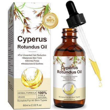 Cyperus Rotundus Oil, 100% Pure Facial Hair Removal Oil, Hair Remover for Face and Body, After Shave Oil for Women, Shrink Pores, Hydrates, Soothes and Repairs Skin