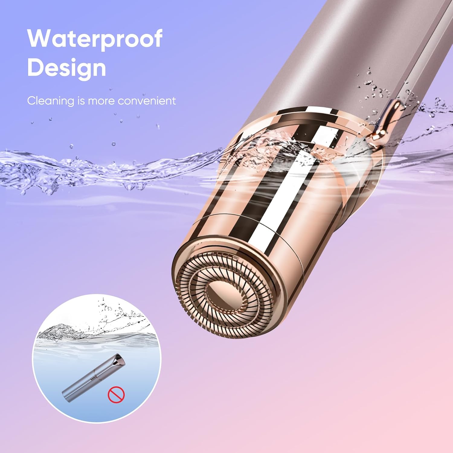 Facial Hair Removal for Women, Portable Painless Hair Remover Device, Rechargeable, with 2 Replacement Heads, for Face, Upper Lip and Chin - Image 6