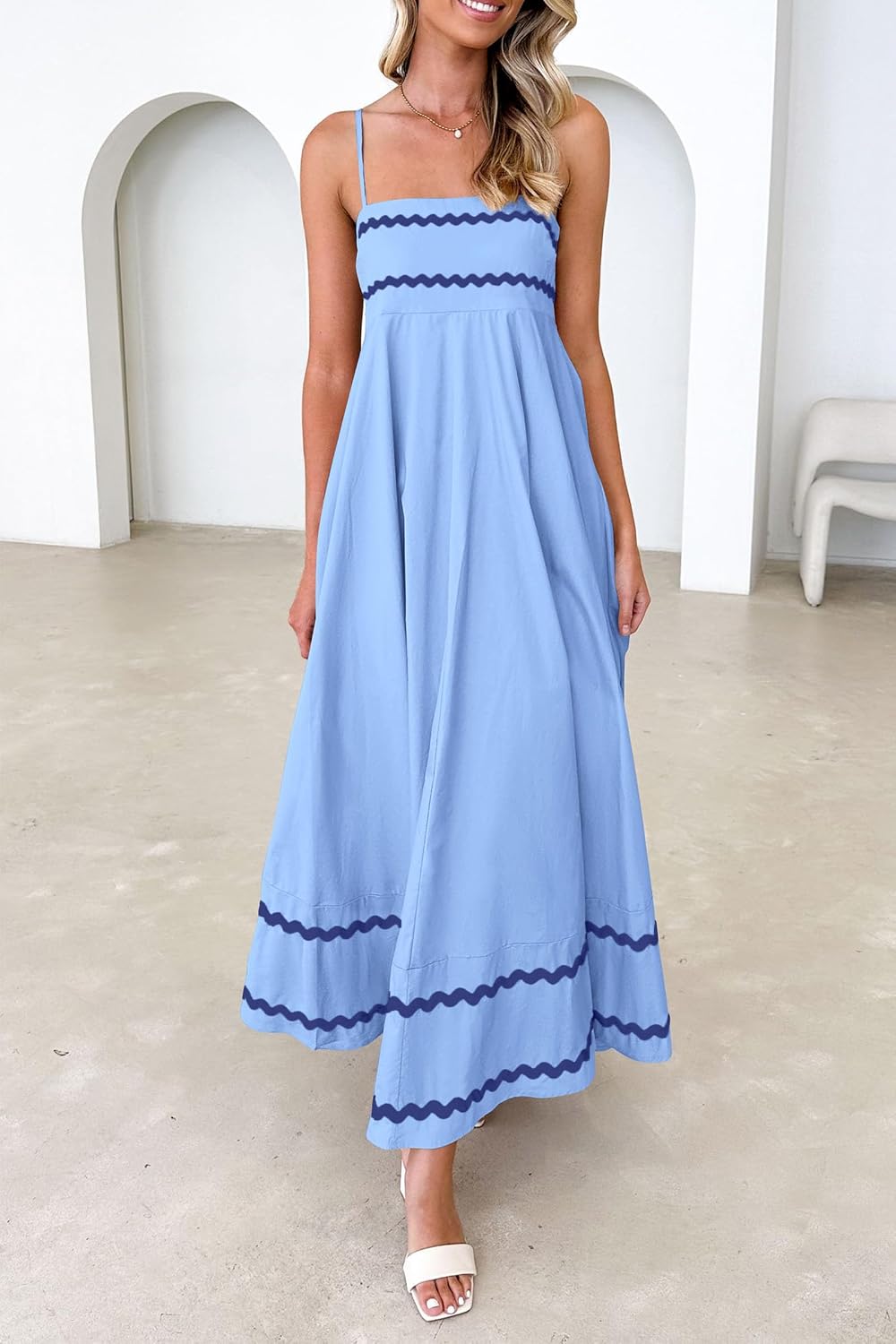 PRETTYGARDEN Women's Summer Spaghetti Strap Boho Maxi Dress - Image 5