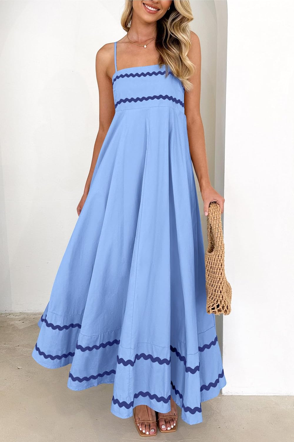 PRETTYGARDEN Women's Summer Spaghetti Strap Boho Maxi Dress - Image 8