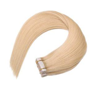 Hair Extensions Tape in Seamless Skin Weft Remy Human Hair (16Inch 10Pcs, Platinum Blonde)