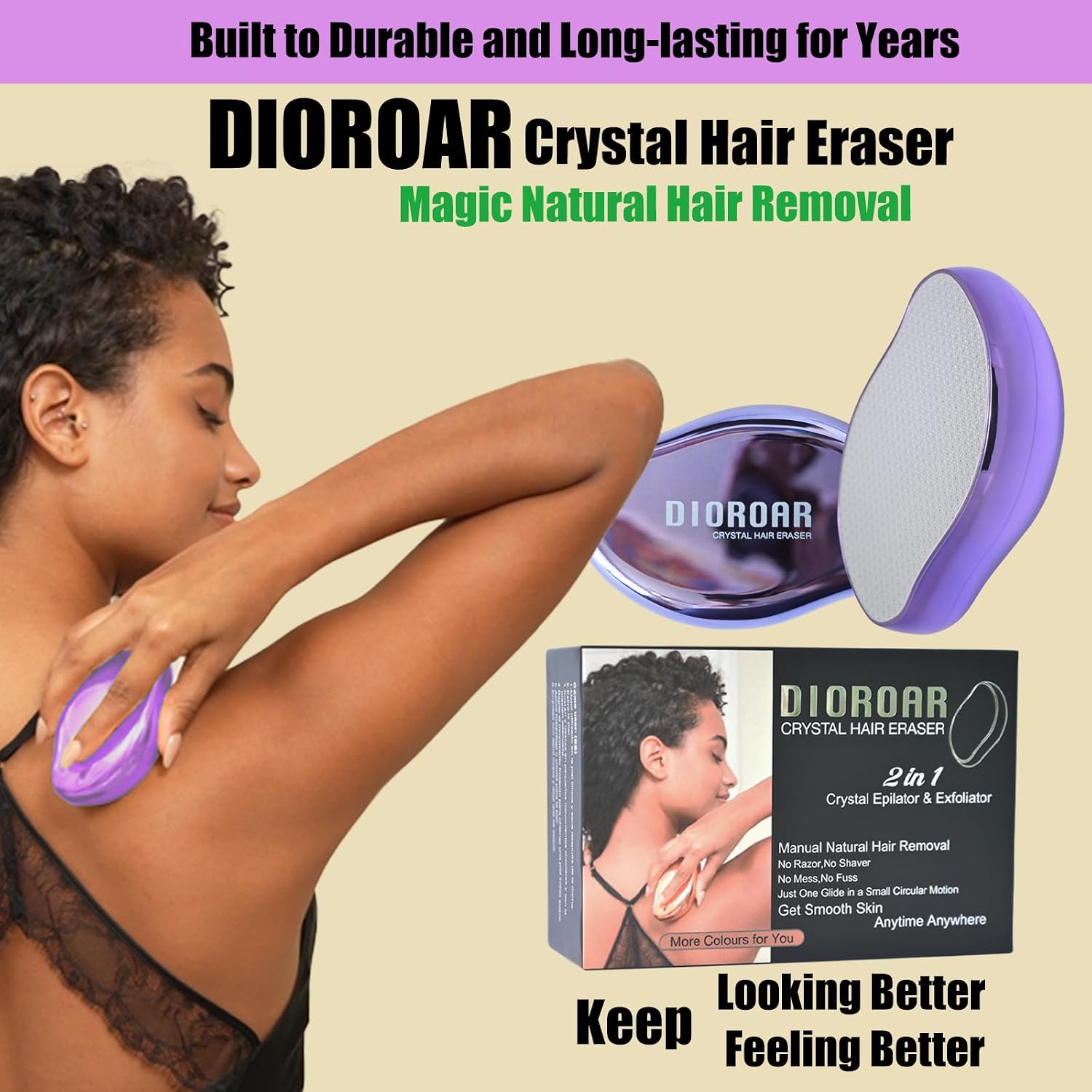 Crystal Hair Remover,Painless Reusable Hair Removal for Women & Men - Image 2