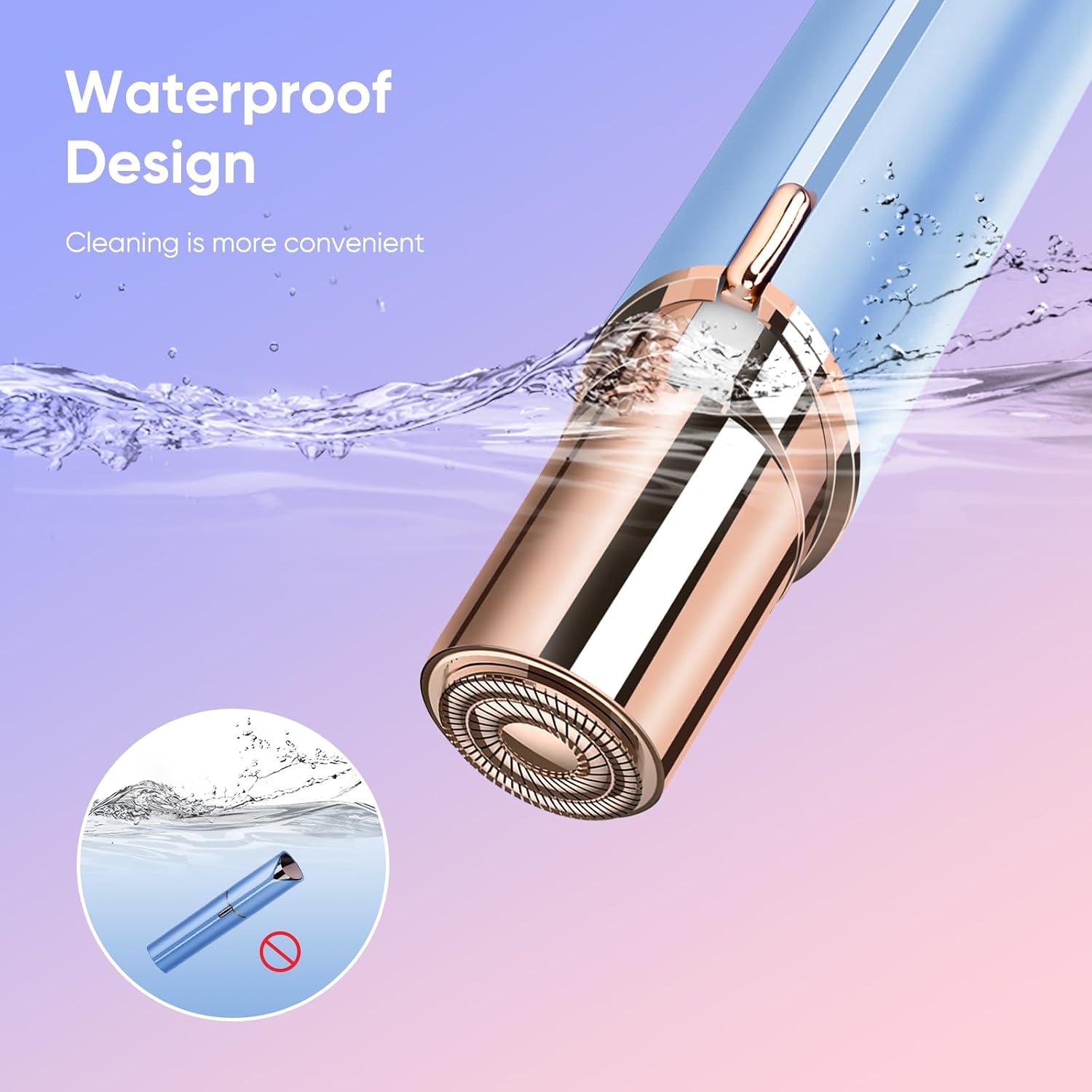 Facial Hair Remover for Women- as Seen on TV Painless Face Shaver -Mini Hair Remover, Electric Razor Shaver Portable Bikini Epilator for Lips, Chin, Armpit, Peach Fuzz, Fingers, Neck, Cheek(Blue) - Image 7