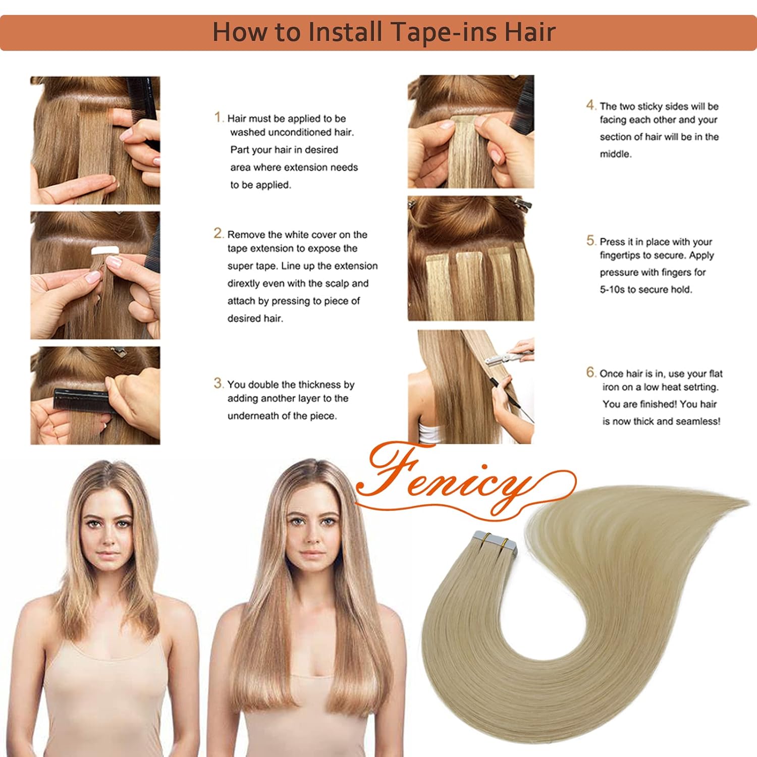 Tape-in Human Hair Extensions Skin Weft Golden Blonde 18 inch20pcs - Image 4
