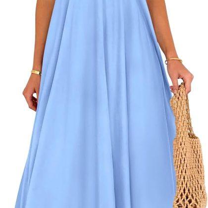 PRETTYGARDEN Women’s Summer Spaghetti Strap Boho Maxi Dress