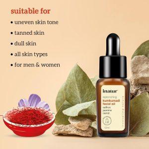 INATUR Kumkumadi Facial Oil, Ayurvedic Formulation, Organic, Anti-Ageing,12 ml
