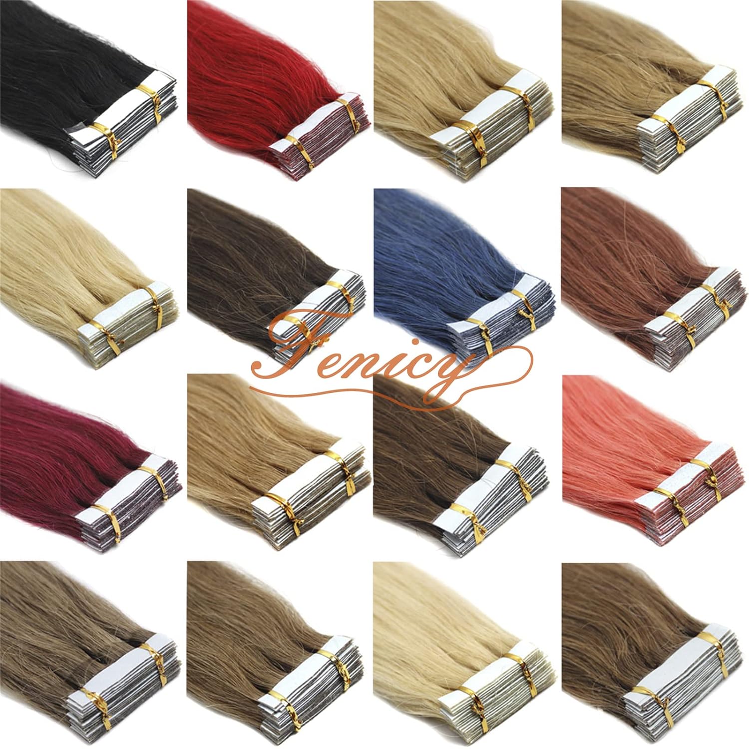 Tape-in Human Hair Extensions Skin Weft Golden Blonde 18 inch20pcs - Image 5