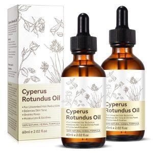 2 Pack Cyperus Rotundus Oil for Hair Removal, Natural for Reducing Body Hair Growth, Reducing Body Hair Growth, Shrink Pores, Reduces Unwanted Hair Growth, Suitable for All Skin Types